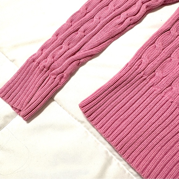 Girls Ralph Lauren Pink Cable Knit Crew Neck Sweater • Large - Picture 4 of 5